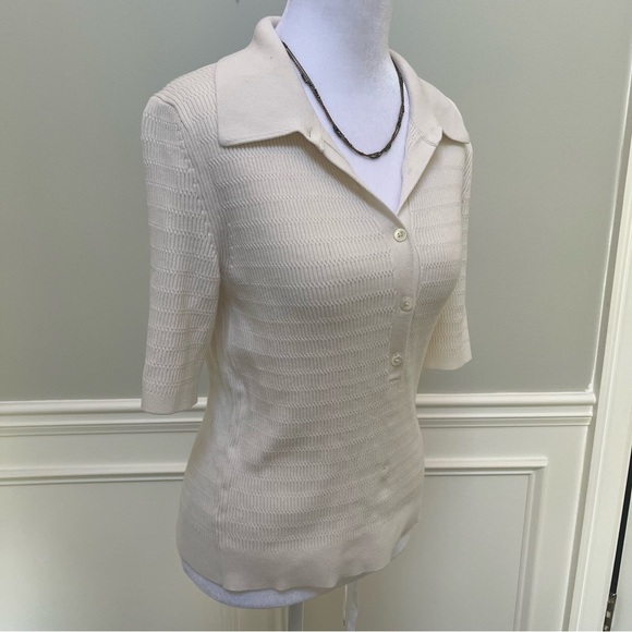 Banana Republic Cream Rayon Sweater S - Picture 3 of 7